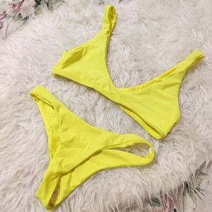 Neon yellow bikini set
